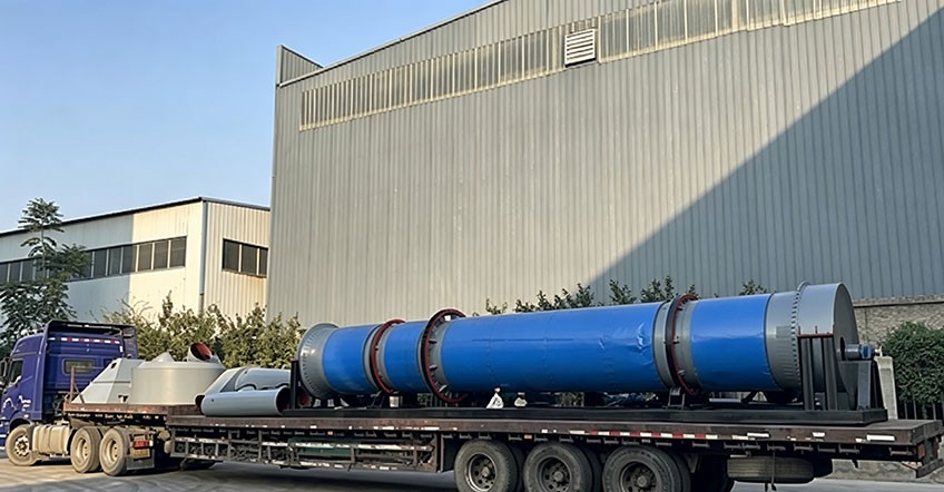 Успешная отгрузка: барабанная сушилка 1,2×10 м с наружной теплоизоляцией в Линьи, Шаньдун