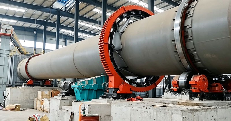 Вращающаяся печь Φ2,2×45 м для обжига катализаторов — производственная площадка в Хубэе